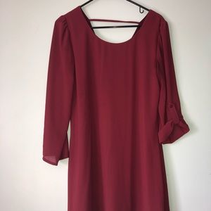 Shift Dress- Maroon